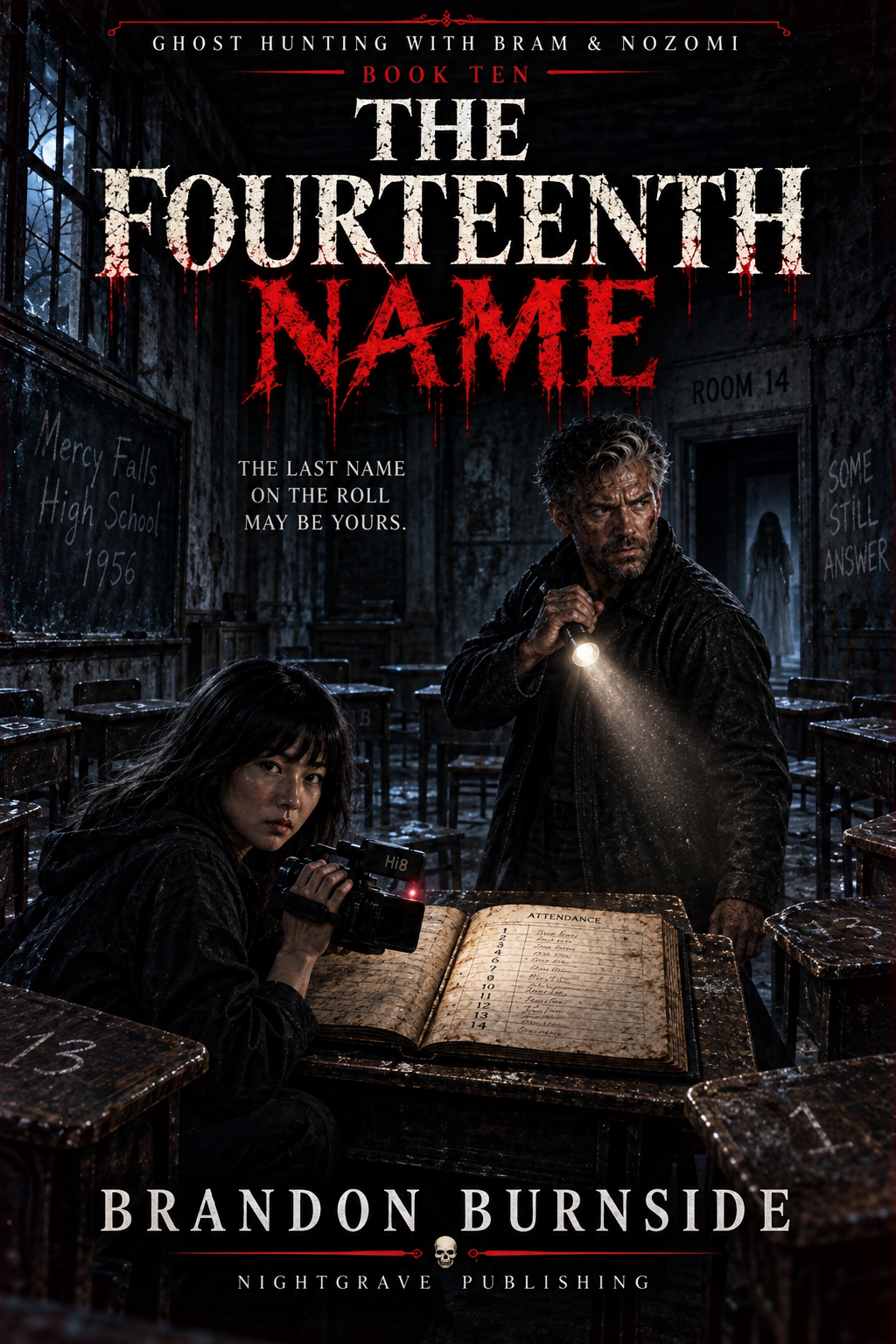 Ghost Hunting with Bram and Nozomi Book Ten The Fourteenth Name cover by Brandon Burnside
