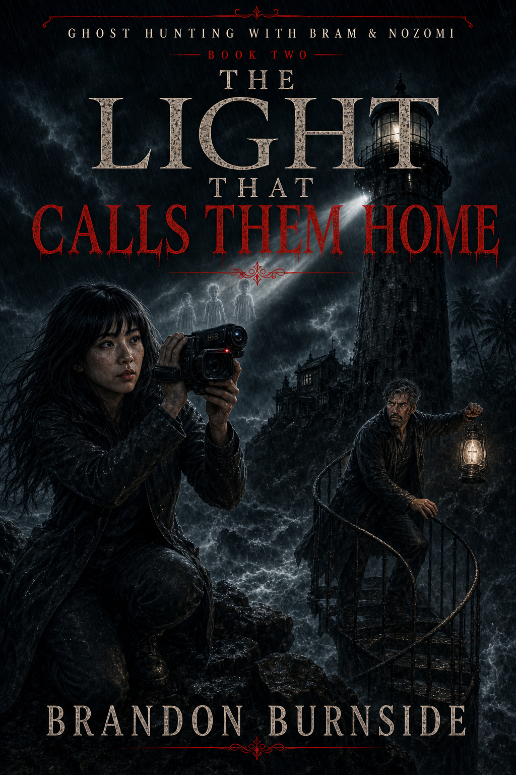 Ghost Hunting with Bram and Nozomi Book Two The Light That Calls Them Home cover by Brandon Burnside